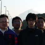 富士山と記念撮影