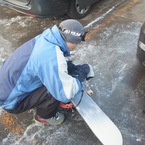 ボードの用意をする安井さん