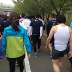 気合の入ったタンクトップランナー発見